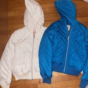2 Puffer Jackets, White and Sky Blue, Small   NWOT